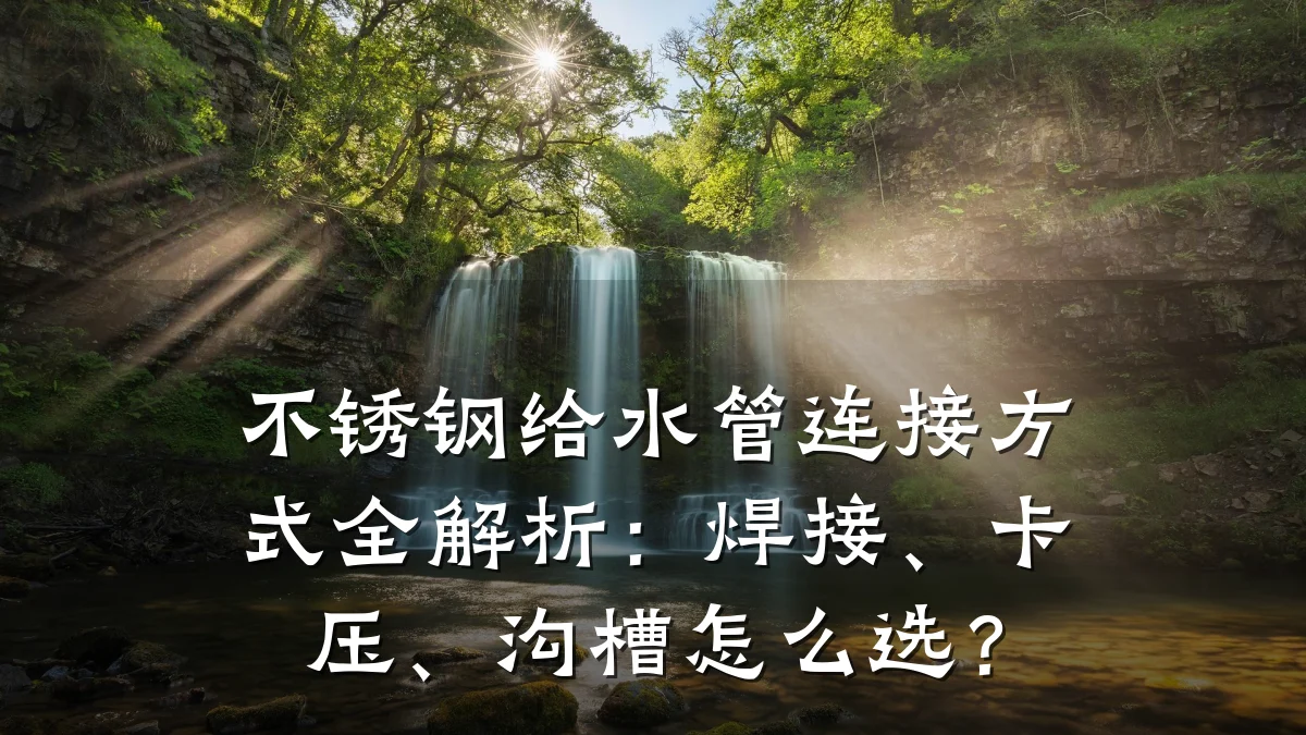 不锈钢给水管连接方式全解析：焊接、卡压、沟槽怎么选？