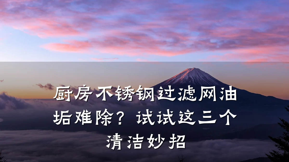 厨房不锈钢过滤网油垢难除？试试这三个清洁妙招