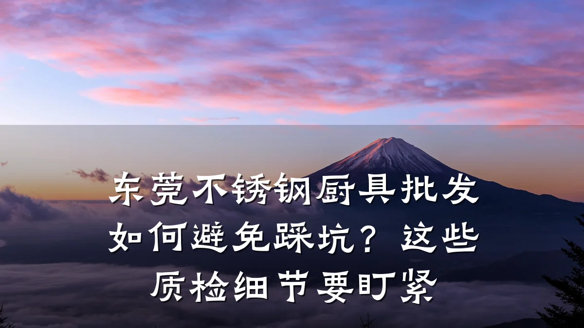 东莞不锈钢厨具批发如何避免踩坑？这些质检细节要盯紧