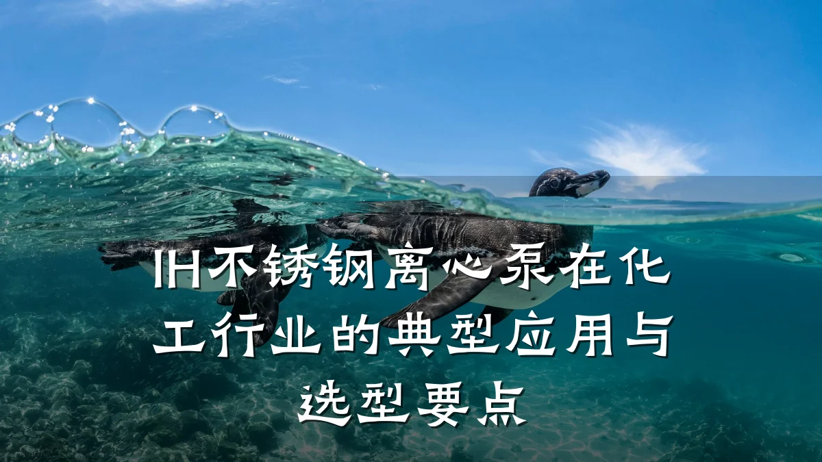 IH不锈钢离心泵在化工行业的典型应用与选型要点